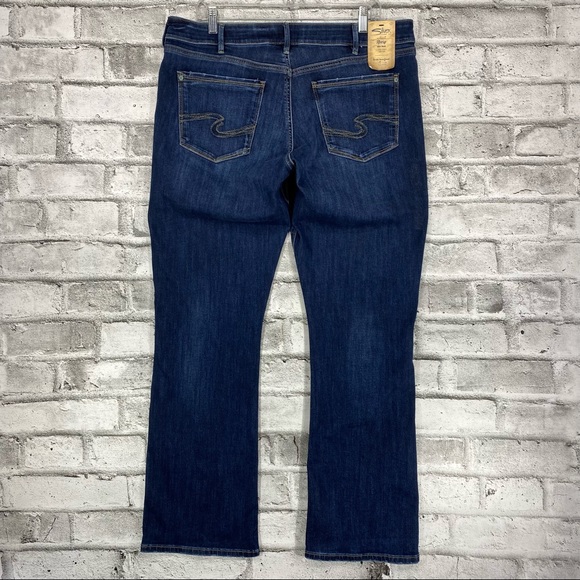 NWT Silver Jeans Avery Slim Boot Womens 36 x 31 Ultra Curvy High Rise Dark Wash - Picture 8 of 10